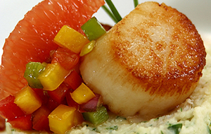 Brandade with Seared Scallops and a Grapefruit Relish - Clearwater
