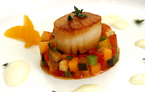 Sea Scallop Truffled Ratatouille and Clementine Beurre Blanc - Clearwater