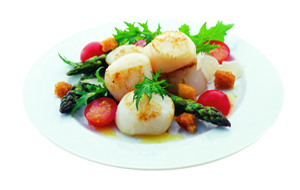 Warm Scallop Salad with Asparagus and Parmesan Shavings - Clearwater